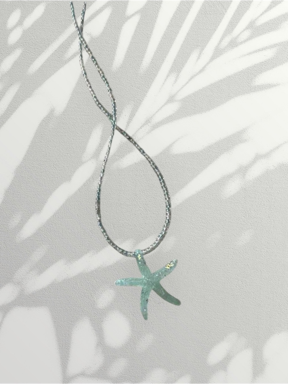 Y2K Starfish Beaded Necklace 🐚 Aquamarine Mermaidcore Choker